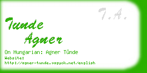 tunde agner business card